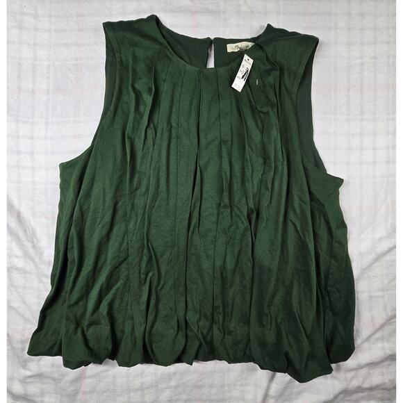 Madewell Sleeveless Crewneck Bubble Top Summit Green L NWT - Picture 2 of 12